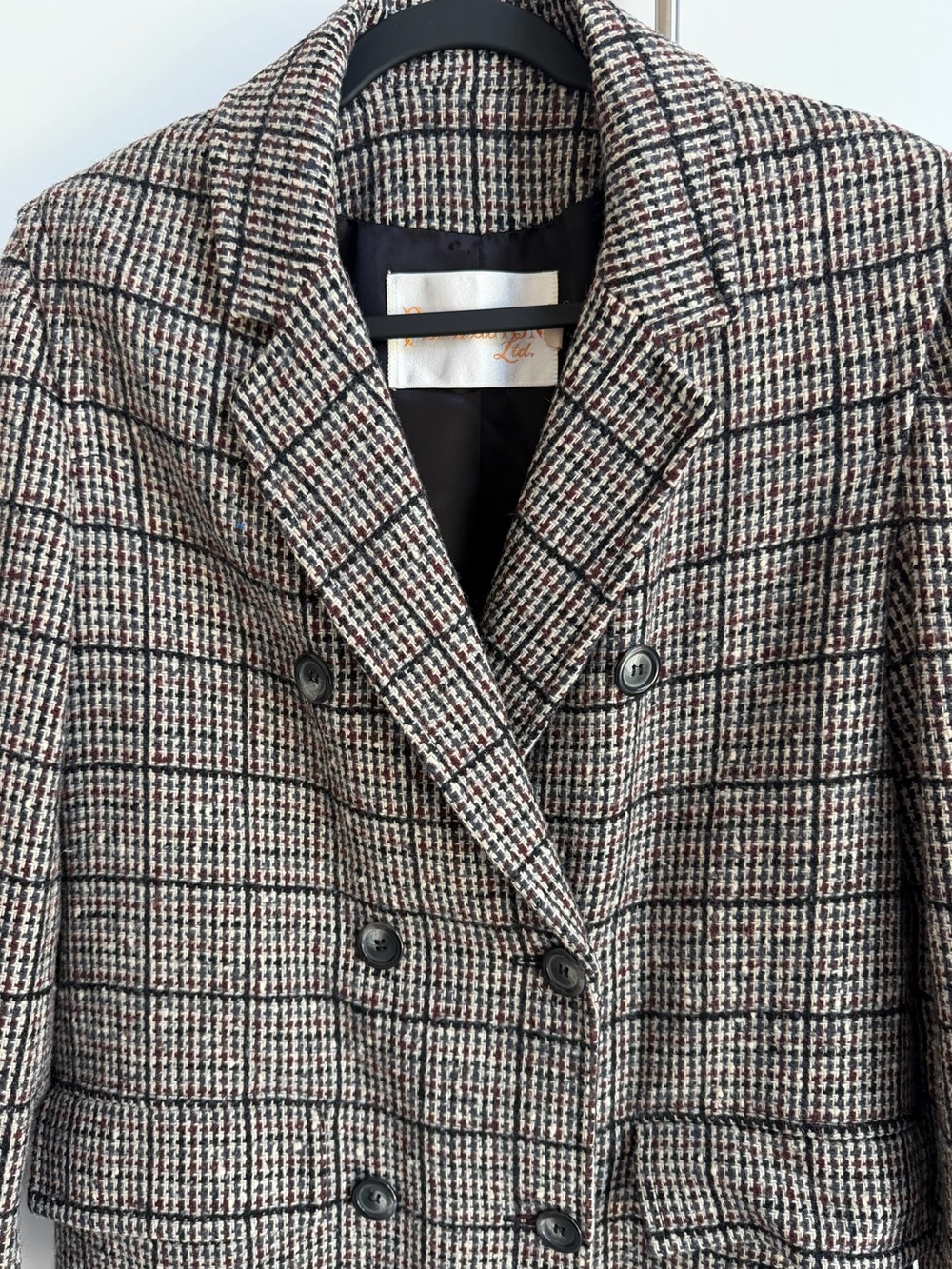 Vintage Pendleton Ltd 100% Virgin Wool Long Coat Plaid Double Breasted 10 USA - Picture 7 of 14